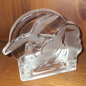 Glass Bird Sailboat Clouds Tea Light Holder Bird Lover Gift Seagull Beach